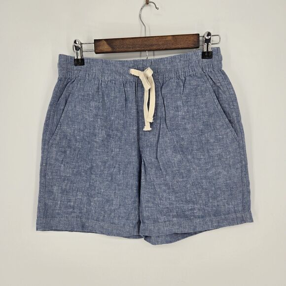 NWT J Crew Linen Blend Dock Short Teal White Mens Small - Picture 1 of 7